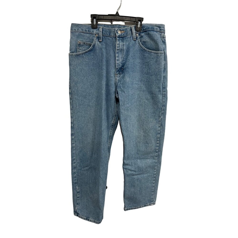Wrangler Mens Relaxed Fit Jeans 36x30 Light Blue Denim Cotton